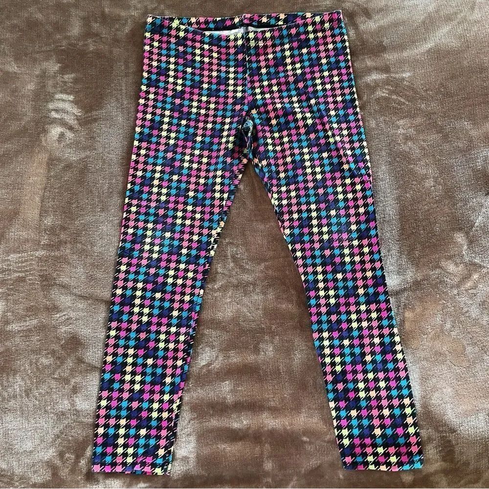 Total Girl Multicolor Houndstooth Leggings Size XL/ 18 1/2 plus